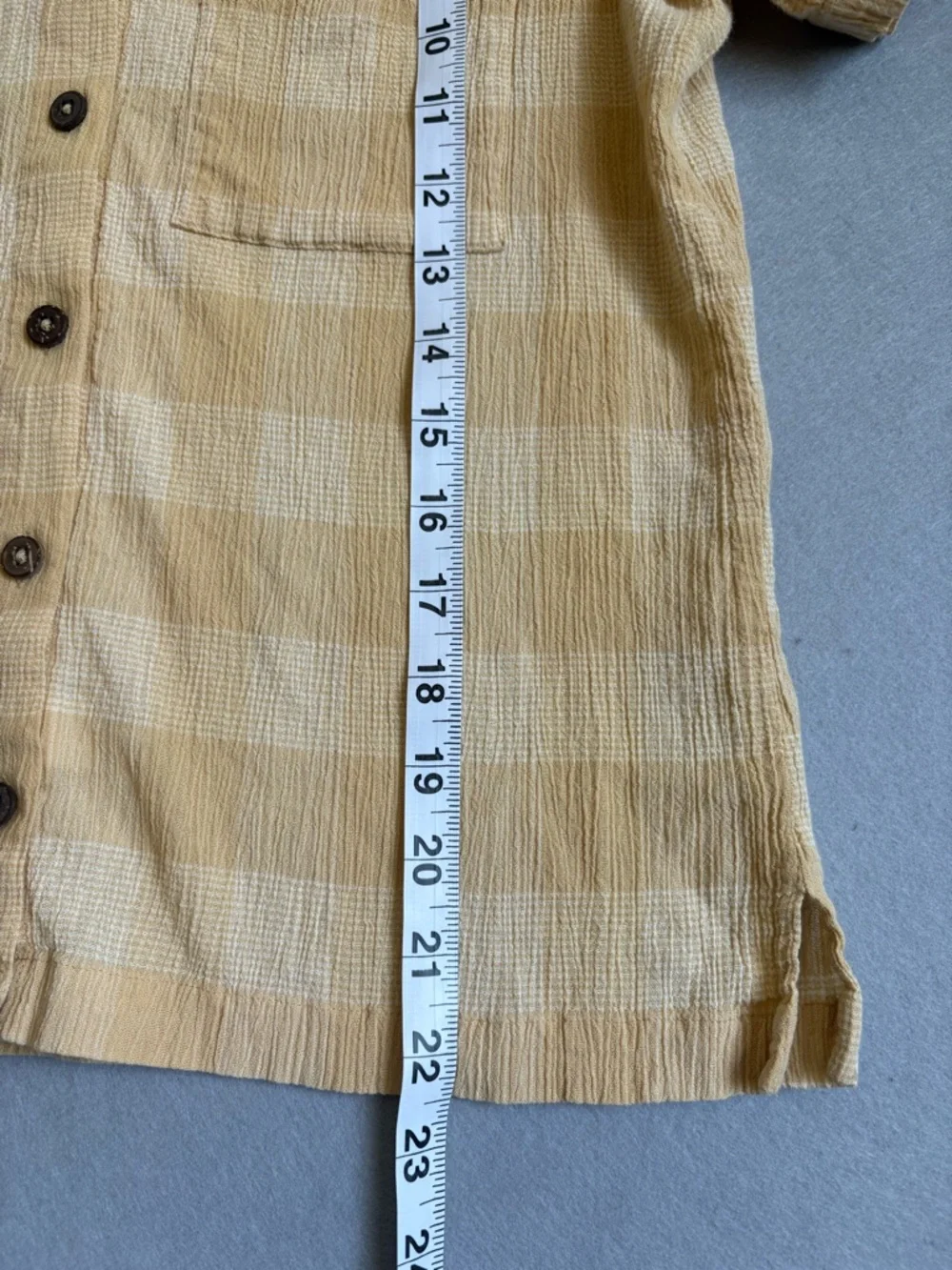 Patagonia Mustard Yellow Gingham Short-Sleeve Cotton Outdoor Hiking Shirt szM - Picture 7 of 10